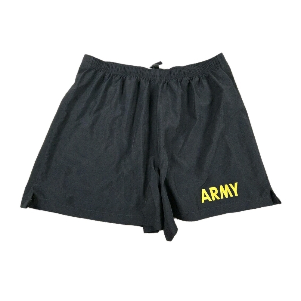 US Army Shorts Physical Fitness Uniform Trunks L Black Pockets Lined Adjustable